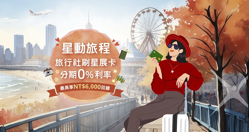 刷星展卡滿額分期享回饋